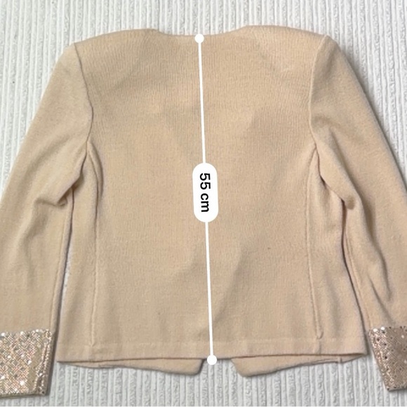 Vintage St. John Evening By Marie Gray Women's Cream Knit Blazer - Picture 4 of 9